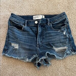 Abercrombie & Fitch Blue Distressed Jean Shorts